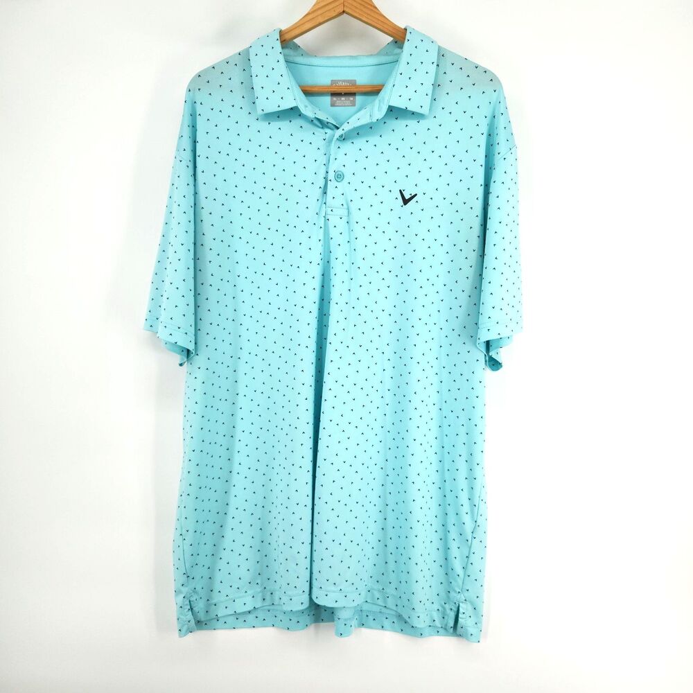 Callaway Opti-Dri Golf Polo Shirt Men XL Turquoise Short Sleeve Performance
